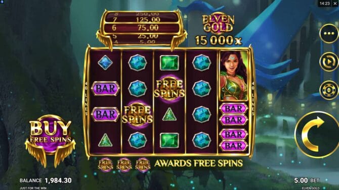 Elven Gold Slot Game Layout