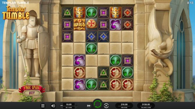 Templar Tumble Slot Game Layout